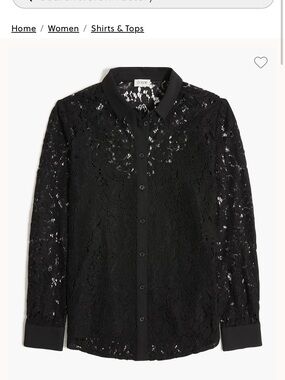 J. Crew Black Lace Button-Down Shirt